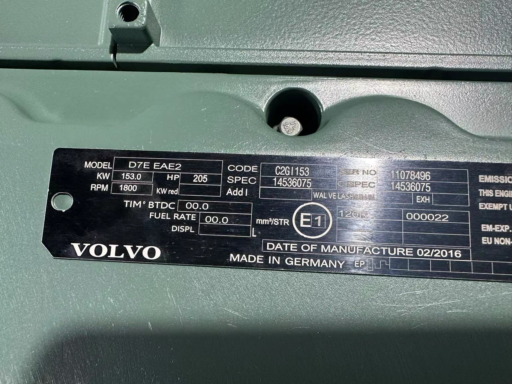 High Standard Volvo D7E  motor Construction Machinery Diesel Engine